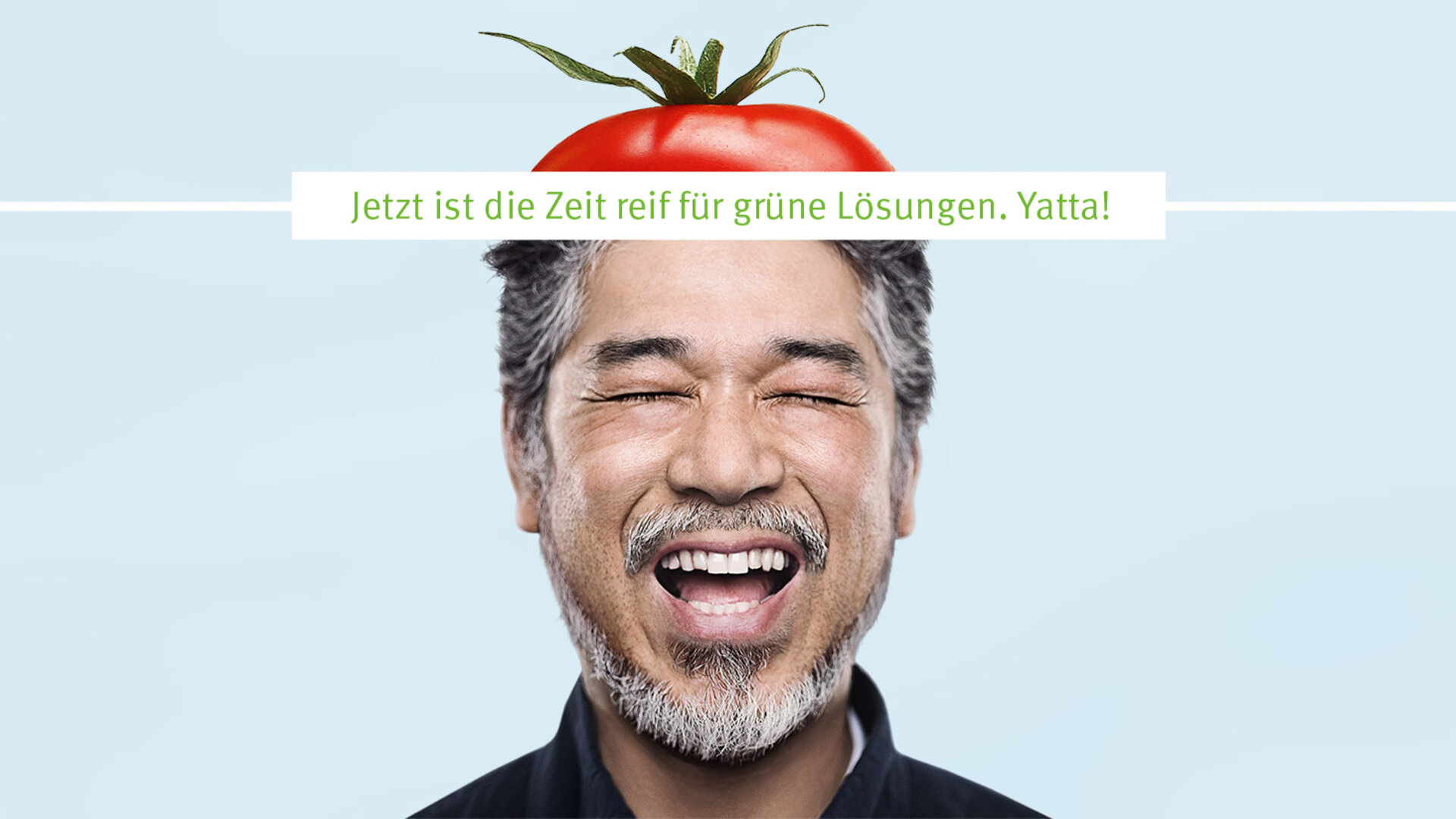 Mann mit Tomatenkopf